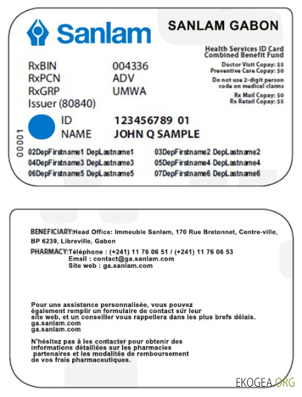 Carte d'assurance maladie du Gabon